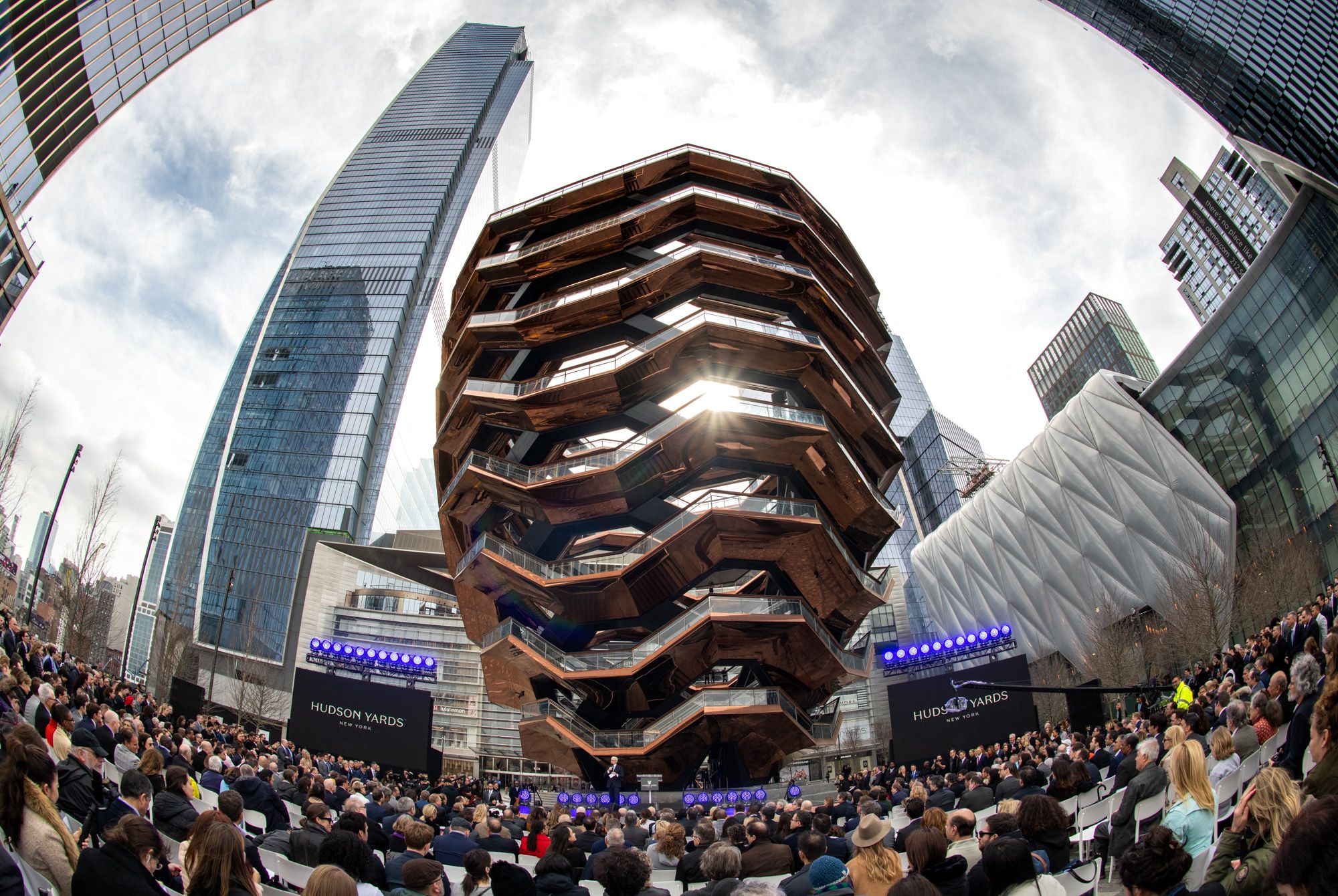 View of the Vessel in Hudson Yards.